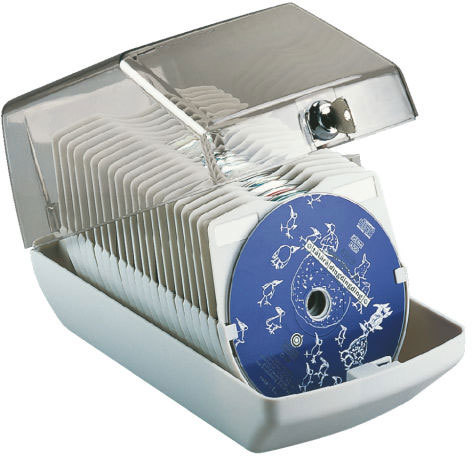 gbc 90954, CD Box per 25 CD-DV, GRIGIO. Ex codice Esselte 909540, marchio ESSELTE.