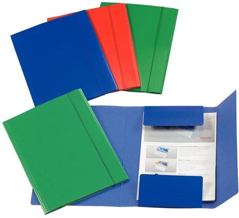 gbc Cartelle 3 lembi Con elastico, formato a5 (24x18 cm), marca resisto, colore rosso.