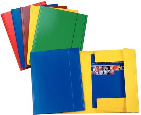 gbc 390342120,  Cartella a 3 lembi in prespan con elastico formato 25 x 35 cm, MARRONE. Ex codice Esselte C4212, marchio ESSELTE.