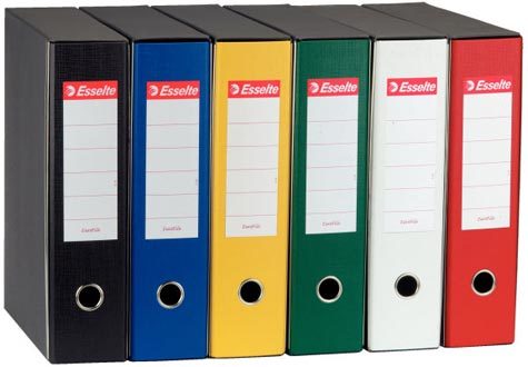 gbc 390752050, BLU, registratore Esselte EUROFILE formato commerciale (23x30cm), dorso 5 cm, con custodia (ex codice G5205). Ex codice Esselte G520500, certificazione FSC Recycled, marchio ESSELTE.