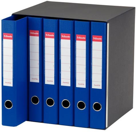 gbc 390756050, BLU, gruppo registratori Esselte EUROFILE formato commerciale (23x30cm), gruppo da 6 registratori da dorso 5 cm. Ex codice Esselte G5605.