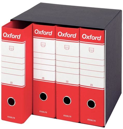 gbc 390789050, BLU, gruppo registratori Esselte OXFORD formato protocollo (23x33cm), gruppo da 4 registratori con dorso 8 cm. Ex codice Esselte G8905, marchio ESSELTE.