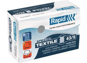 gbc Punti metallici RAPID Textile Super Strong N 43/8 Punto in filo metallico robusto per tessuti, per cucitrice a pinza K1 Textile, marchio RAPID.
