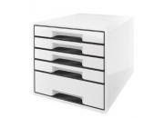 gbc WOW Desk Cube - Cassettiera 5 cassetti Bianco, marchio LEITZ ess52530001