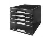 gbc WOW Desk Cube - Cassettiera 5 cassetti nero, marchio LEITZ ess52530095