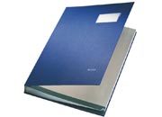 gbc Libro firma LEITZ in PPL 20 scomparti formato 24 x 34 cm, BLU., marchio LEITZ.