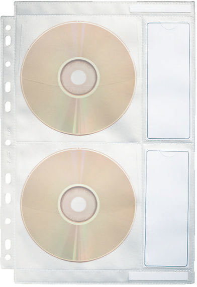 gbc 67668, CD Cover Buste perforate per 4 CD-DVD. Ex codice Esselte 676680, marchio ESSELTE.