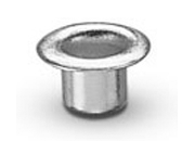 legatoria Occhielli ottone NICHELATO altezza 5mm Per fori diametro 5,5mm, testa diametro 9,5mm, spessore rivettabile 3mm. APERTURA A CORDONCINO. Rilega fino a 30 fogli eug10