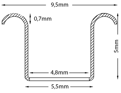 legatoria Occhielli ottone NICHELATO altezza 5mm Per fori diametro 5,5mm, testa diametro 9,5mm, spessore rivettabile 3mm. APERTURA A CORDONCINO. Rilega fino a 30 fogli.