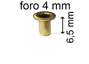 legatoria Occhiello unificato ottone, altezza 6,5mm eug124.