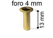 legatoria Occhiello unificato ottone, altezza 13mm eug131.