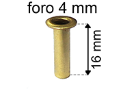 legatoria Occhiello unificato ottone, altezza 16mm eug134.