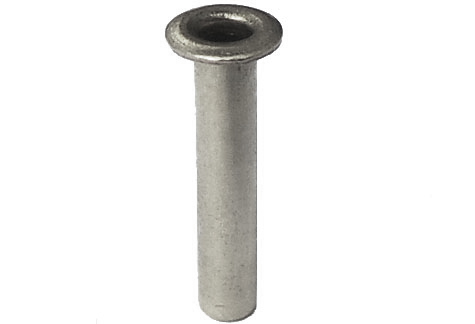 legatoria Occhiello unificato OttoneNICHELATO. altezza 15mm OU NICHELATO per fori diametro 4mm. Testa diametro 6mm, spessore materiale: 0,3mm.