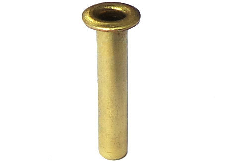 legatoria Occhiello unificato OttoneNICHELATO. altezza 15mm OU NICHELATO per fori diametro 5mm. Testa diametro 7,5mm, spessore materiale: 0,3mm.