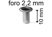 legatoria Occhiello unificato OttoneNICHELATO. altezza 10mm eug211.