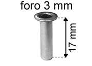 legatoria Occhiello unificato OttoneNICHELATO. altezza 17mm eug253.