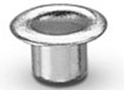 legatoria Occhielli ottone NICHELATO altezza 6mm Per fori diametro 6,7mm, testa diametro 11,5mm, spessore rivettabile 4mm. APERTURA A CORDONCINO. Rilega fino a 40 fogli eug365