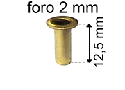 legatoria Occhiello unificato ottone, altezza 12,5mm eug40.