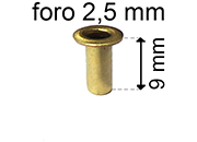 legatoria Occhiello unificato ottone, altezza 9mm eug63.