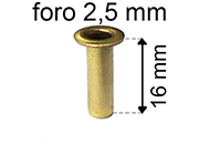 legatoria Occhiello unificato ottone, altezza 16mm eug69.