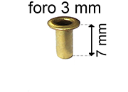 legatoria Occhiello unificato ottone, altezza 7mm eug80.