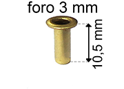 legatoria Occhiello unificato ottone, altezza 10,5mm eug83.