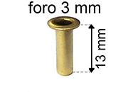 legatoria Occhiello unificato ottone, altezza 13mm eug86.