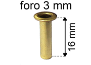 legatoria Occhiello unificato ottone, altezza 16mm eug90.