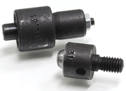 legatoria Punzone superiore+inferiore occhielli diametro 2,5 mm Applicabili su torchietti manuali con filettatura superiore e base cilindrica. Adatti a tutte le lunghezze di rivetto unificato purche per fori di 2,5 mm. La ribattitura  a forma di cordolo continuo circolare. eugou25