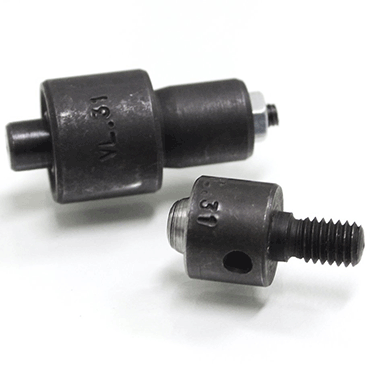 legatoria Punzone superiore+inferiore occhielli diametro 2,5 mm APERTURA A STELLA Applicabili su torchietti manuali con filettatura superiore e base cilindrica. Adatti a tutte le lunghezze di rivetto unificato purche per fori di 2,5 mm. La ribattitura superiore  a forma di stella.