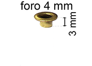 Occhiello unificato ottone, altezza 3mm eug118