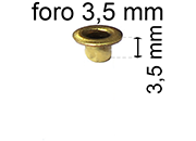 Occhiello unificato ottone, altezza 3,5mm eug97