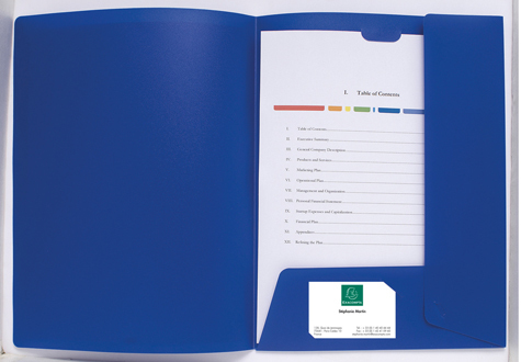 gbc Cartellina di presentazione Kreacover Cartocom BLU. In polipropilene opaco. Tasca trasparente frontale per personalizzazione. Intaglio per inserimento biglietto da visita allinterno..