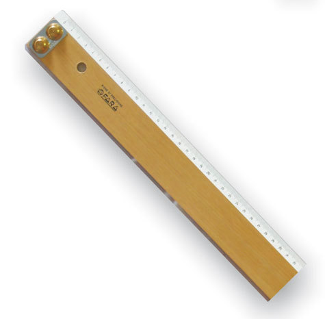 gbc Riga legno, millimetratura fotoincisa, 60cm Riga parallela in legno, 60cm con millimetratura fotoincisa di precisione, bordo per china, parallelografo in metallo + filo.