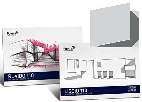 carta DISEGNO 110 CARTANGOLI liscio neutro, formato D4 (24x33cm), 110gr, 16 fogli.