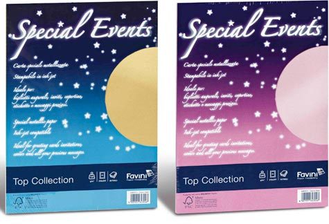 carta Carta metallizzata Special Events Top Collection 120, BLUE 07 formato A4 (21x29,7cm), 120gr, 20 fogli.