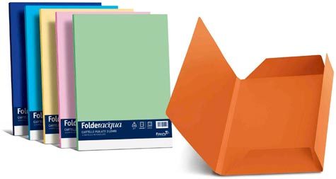 carta Folder Cartellina 3Lembi Acqua200, Bianco01 formato BC (24,5X34,5cm), 200gr, 25 cartelline.