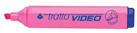 acco Evidanziatore ROSA fluorescente TRATTO VIDEO punta a scalpello 1-5mm.