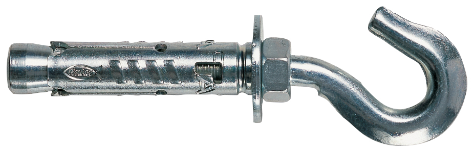 fischer Tasselli in acciaio TA M 10 G con gancio (1 Pz.) L'ancorante filettato internamente, facile da installare, per fissaggi in calcestruzzo non fessurato. Versione con gancio stampato. fie1006