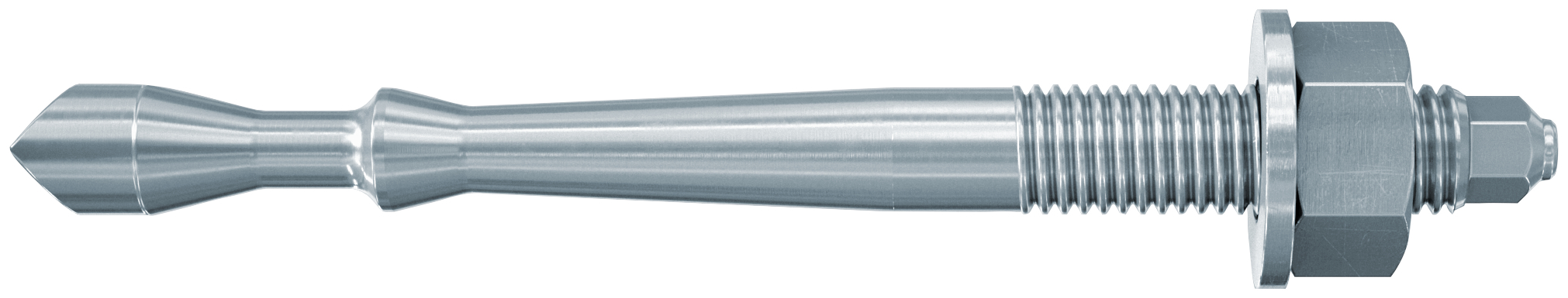 fischer Barra multicono in acciaio FHB II-A S M10x60-60 per ancorante chimico FIS HB (1 Pz.) Barra multicono corta in acciaio zincato classe 8.8. Massime prestazioni a trazione in calcestruzzo fessurato e a ridotte distanze dai bordi. fie1173