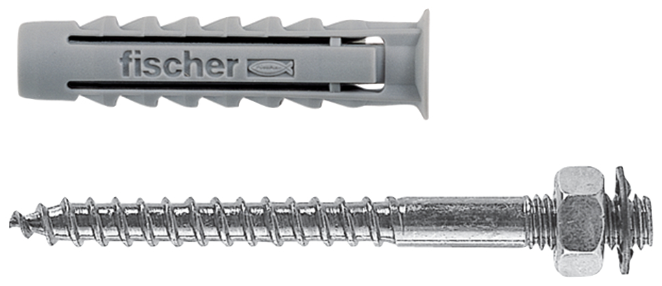 fischer Tasselli SX 8 DV con doppia vite (1 Pz.) Tassello in nylon SX 8 DV per collari distanziatori in metallo.