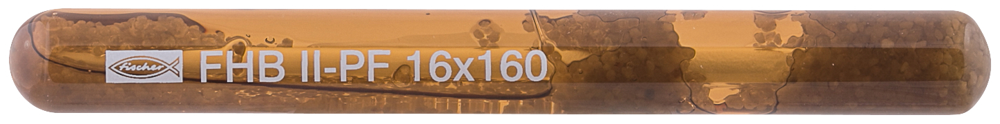 fischer Resina ancorante chimico in fiala FHB II-PF 16X160 a rapido indurimento (1 Pz.) Resina a rapido indurimento in fiala di vetro per applicazioni con barre multicono FHB II-A L. Massimi carichi in calcestruzzo fessurato e per applicazioni vicino ai bordi..
