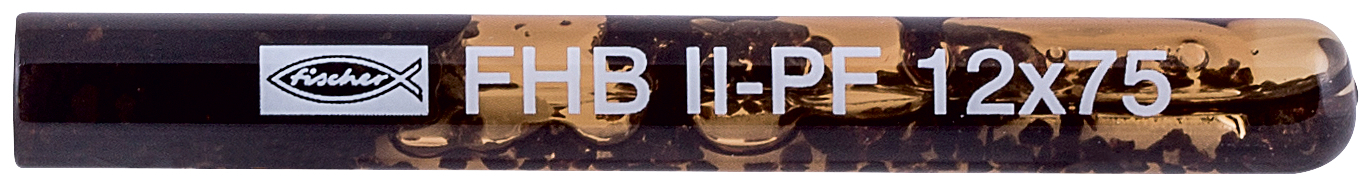 fischer Resina ancorante chimico in fiala FHB II-PF 12 X 75 a rapido indurimento (1 Pz.) Resina a rapido indurimento in fiala di vetro per applicazioni con barre multicono FHB II-A S. Massimi carichi in calcestruzzo fessurato e per applicazioni vicino ai bordi..