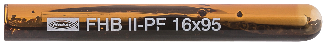 fischer Resina ancorante chimico in fiala FHB II-PF 16X95 a rapido indurimento (1 Pz.) Resina a rapido indurimento in fiala di vetro per applicazioni con barre multicono FHB II-A L. Massimi carichi in calcestruzzo fessurato e per applicazioni vicino ai bordi. fie1334