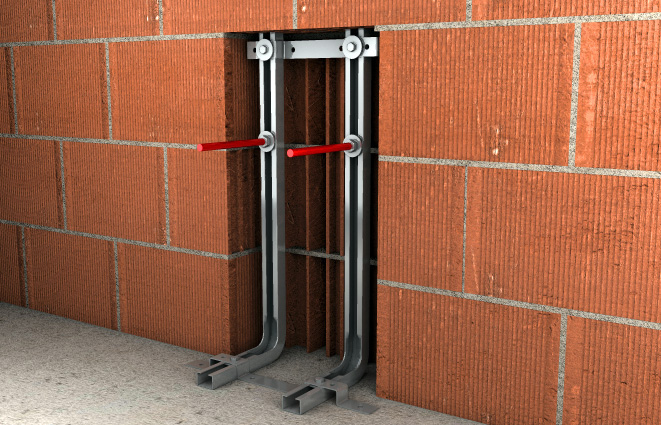 fischer Staffa sanitari sospesi L Plus (1 Pz.) Telaio a L preassemblato per lo staffaggio di WC e bidet sospesi.