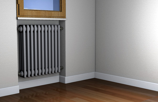 fischer Mensola radiatori tubolari TF 8-85 T (2 Pz.) La mensola bianca per radiatori tubolari.