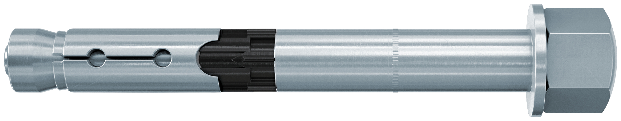 fischer Tassello passante in acciaio FH II 10-10 H (1 Pz.) Ancorante a battere passante dal design esigente con dado cieco ad altissime prestazioni a taglio per calcestruzzo fessurato e applicazioni sismiche C1 e C2. fie1562