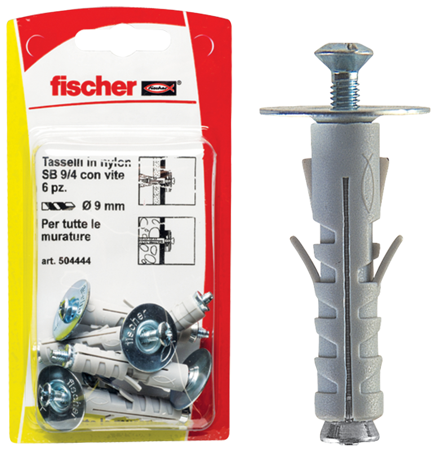 fischer Tasselli a espansione SB 9/3 K con occhiolo chiuso (6 Pz.) fie1671.
