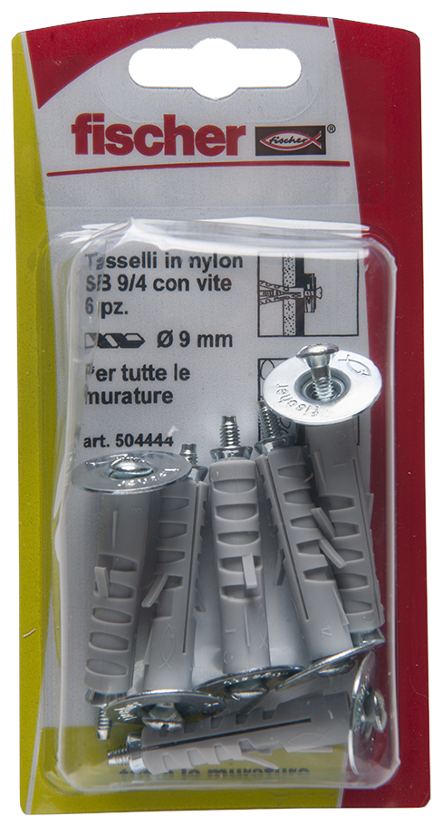 fischer Tasselli a espansione SB 9/4 K con vite (6 Pz.) fie1672.
