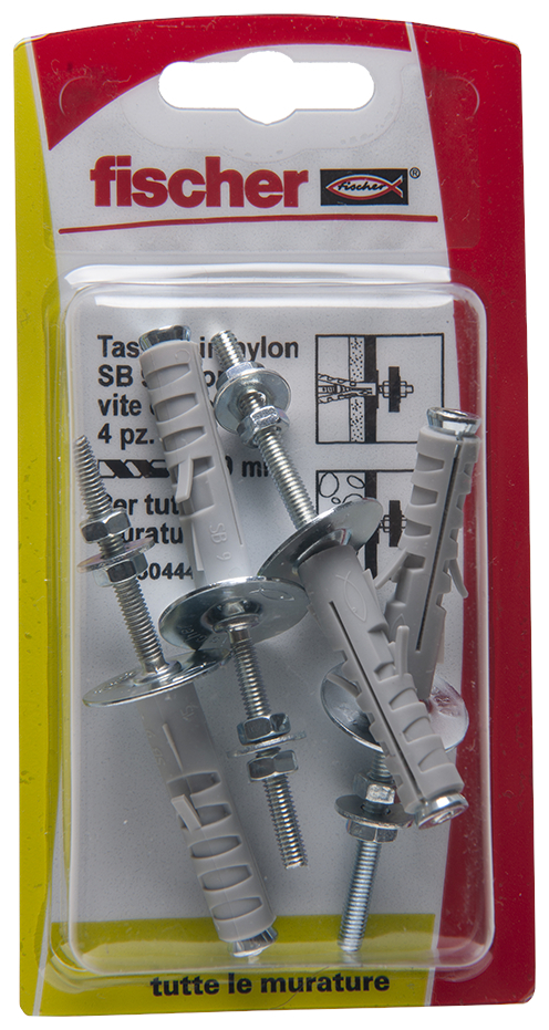 fischer Tasselli a espansione SB 9-5 K con barra filettata (4 Pz.) Fissaggio a espansione con accessori SB 9/.. K in blister (in foto SB 9/4 con testa svasata con impronta combinata) fie1673